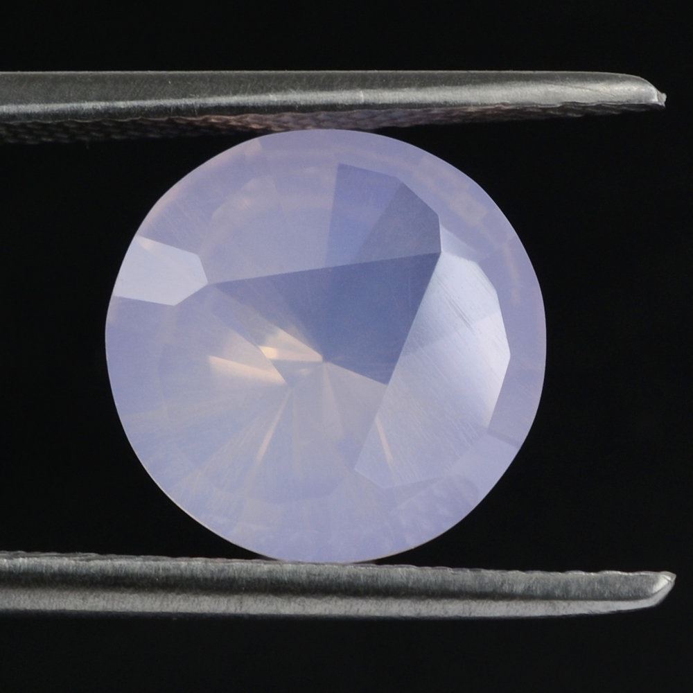 LAVENDER MOON QUARTZ TRINGLE TOP DIAMOND CUT BACK ROUND 10MM 3.02 Cts.