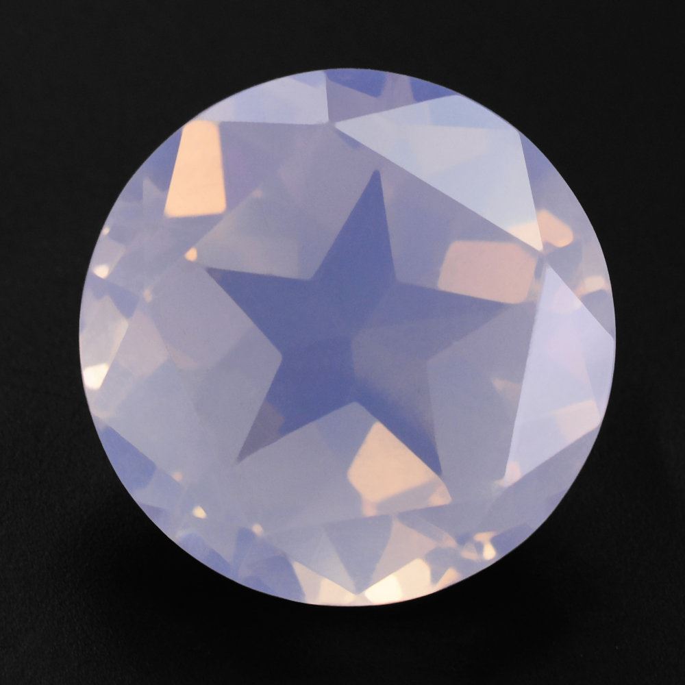 LAVENDER MOON QUARTZ PENTAGON ROUND WITH STAR CUT BACK 15MM 11.62 Cts.