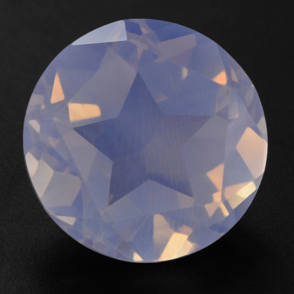 LAVENDER MOON QUARTZ PENTAGON ROUND WITH STAR CUT BACK 15MM 11.47 Cts.