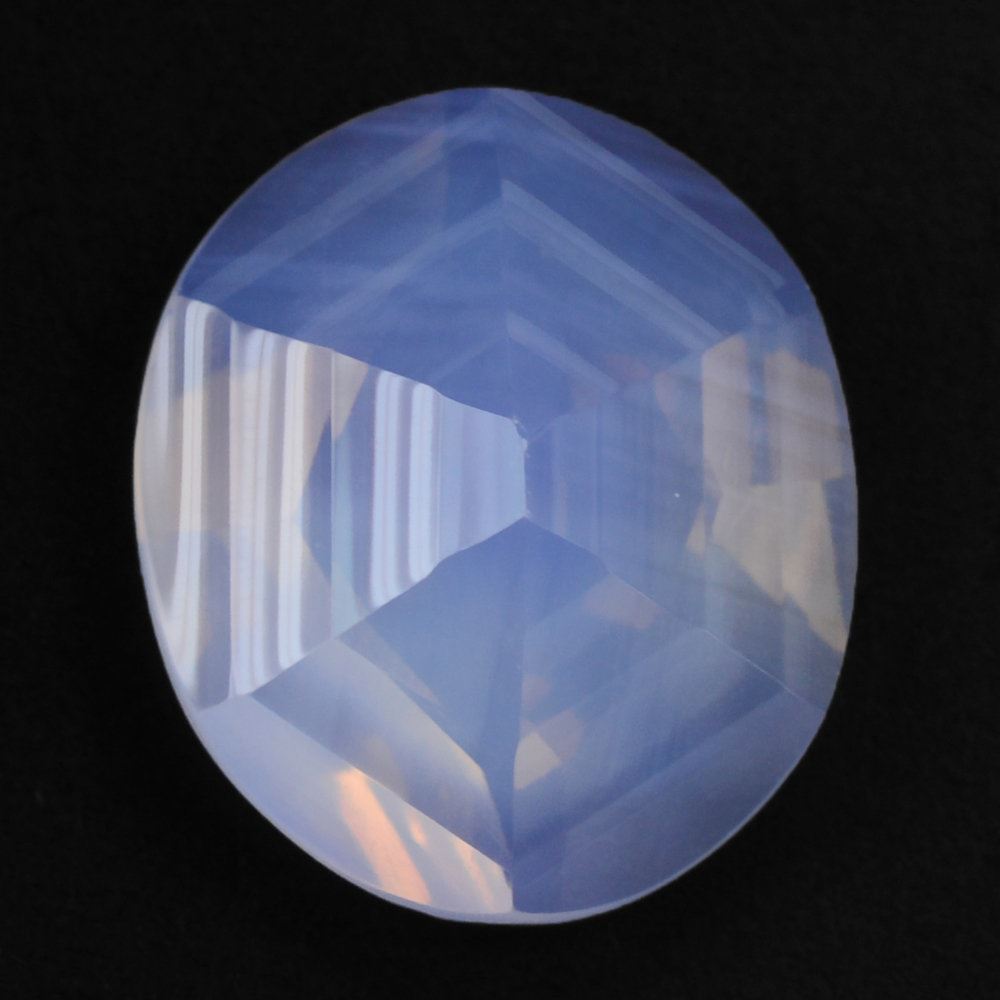 LAVENDER MOON QUARTZ SWIRL CUT HEXAGON CONCAVE OVAL 14X12MM 6.08 Cts.