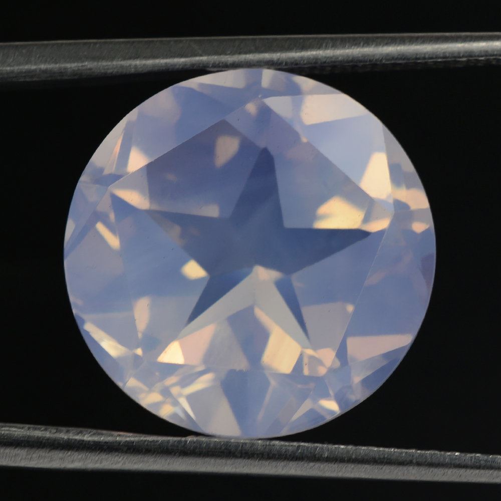 LAVENDER MOON QUARTZ PENTAGON ROUND WITH STAR CUT BACK 15MM 11.61 Cts.