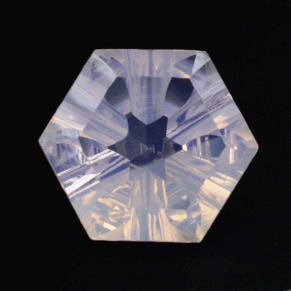 LAVENDER MOON QUARTZ CONCAVE HEXAGON 12MM 6.20 Cts.