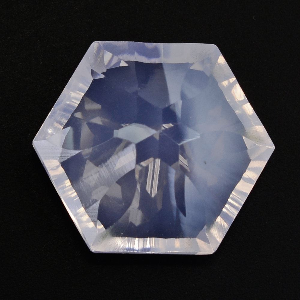 LAVENDER MOON QUARTZ CONCAVE HEXAGON 12MM 6.20 Cts.