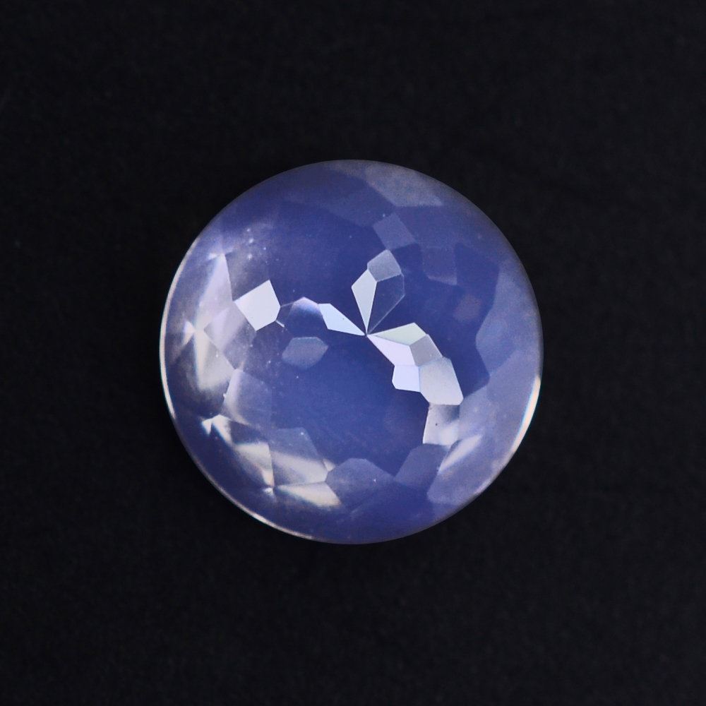 LAVENDER MOON QUARTZ FLOWER CUT ROUND CAB 6MM 0.75 Cts.