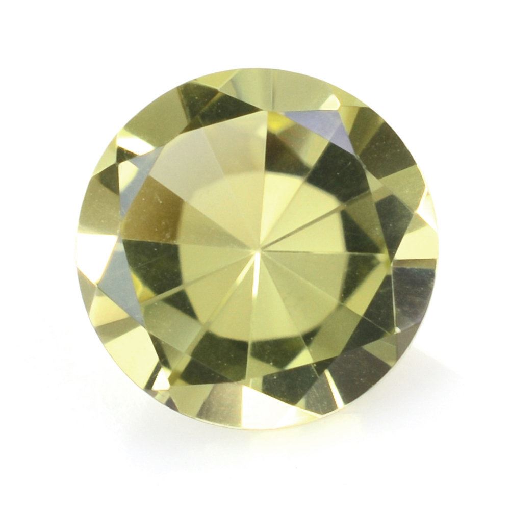 LEMON QUARTZ MIRROR CUT ROUND (GREEN GOLD) 10MM 3.23 Cts.