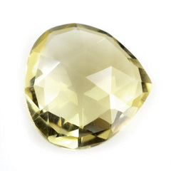 LEMON QUARTZ ROSE CUT BRIOLETTE PEAR (GREEN GOLD) 12MM 4.88 Cts.