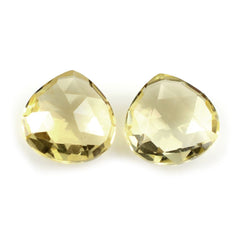 LEMON QUARTZ ROSE CUT BRIOLETTE PEAR (GREEN GOLD) 12MM 4.88 Cts.