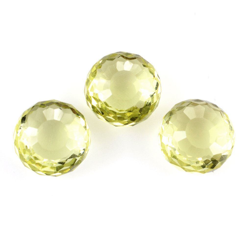 LEMON QUARTZ FACETED ROUNDEL (GREEN GOLD) 9MM 3.38 Cts.