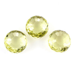 LEMON QUARTZ FACETED ROUNDEL (GREEN GOLD) 9MM 3.38 Cts.