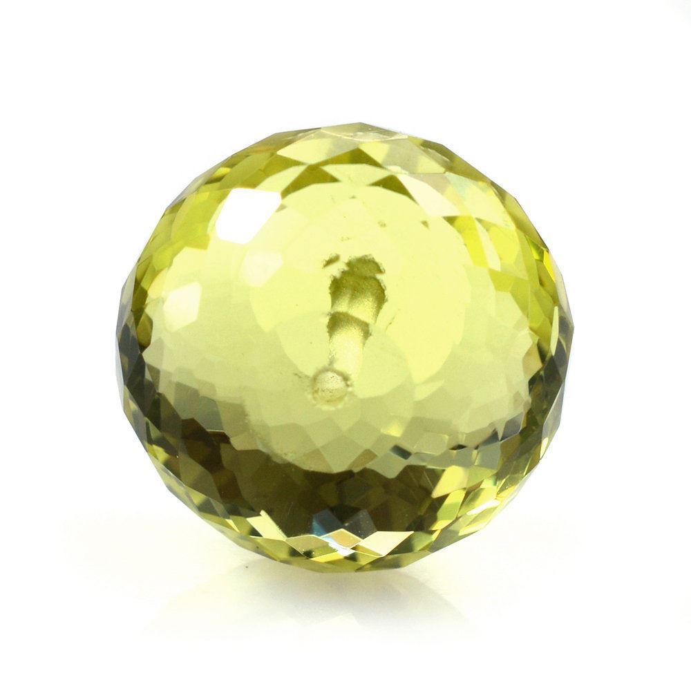LEMON QUARTZ FACETED ROUNDEL (FULL DRILL) (GREEN GOLD) 11MM 6.80 Cts.