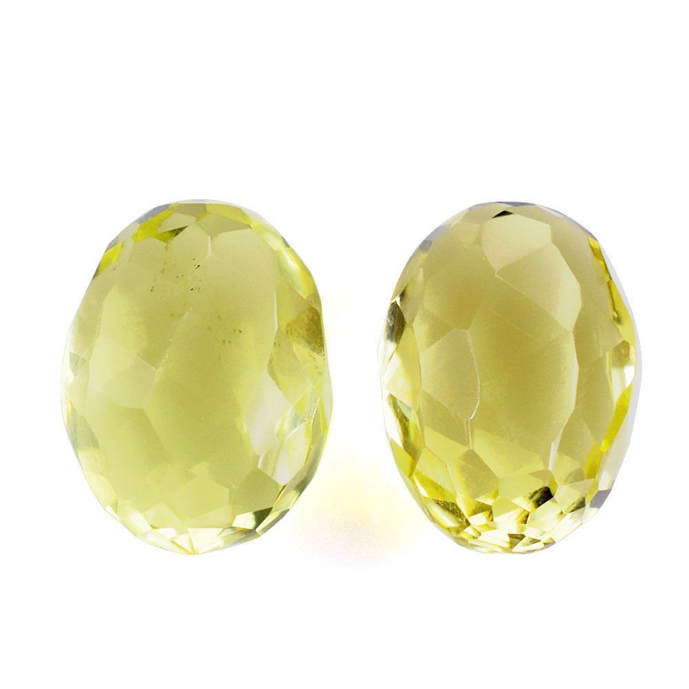 LEMON QUARTZ FACETED OLIVE (GREEN GOLD) 8X6MM 1.85 Cts.