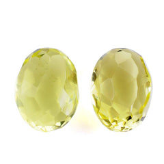 LEMON QUARTZ FACETED OLIVE (GREEN GOLD) 8X6MM 1.85 Cts.