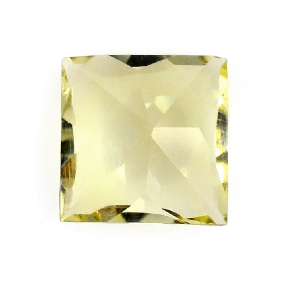 LEMON QUARTZ CONCAVE CUT SQUARE (GREEN GOLD) 6MM 0.90 Cts.