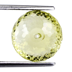 LEMON QUARTZ FACETED ROUNDEL (FULL DRILL) (GREEN GOLD) 12MM 7.98 Cts.