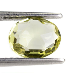 LEMON QUARTZ IRREGULAR BRIOLETTE OVAL (GREEN GOLD) 10X8MM 2.30 Cts.