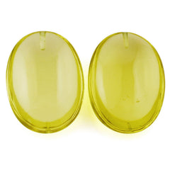 LEMON QUARTZ LAZER CUT BACK OVAL (GREEN GOLD) 18X13MM 11.10 Cts.