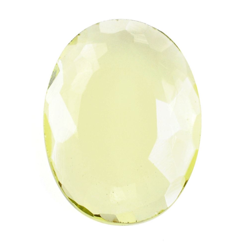 LEMON QUARTZ FLAT OVAL (GREEN GOLD) 15X11.50MM 5.09 Cts.