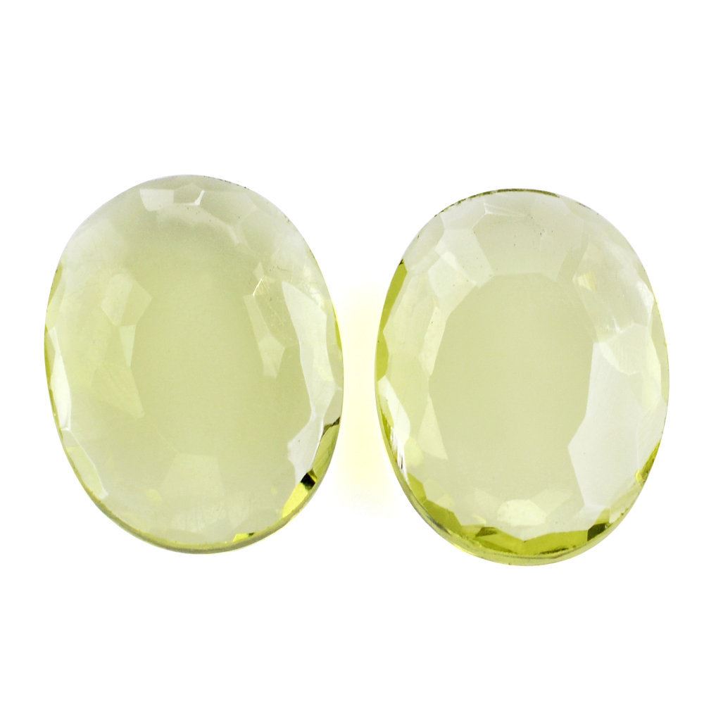 LEMON QUARTZ FLAT OVAL (GREEN GOLD) 15X11.50MM 5.09 Cts.