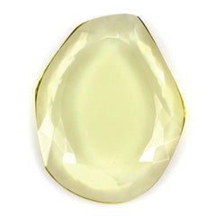 LEMON QUARTZ IRREGULAR SHAPE FANCY WITH FLAT BOTTOM (GREEN GOLD) 29X22MM 23.00 Cts.