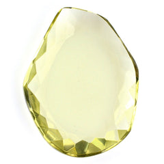 LEMON QUARTZ IRREGULAR SHAPE FANCY WITH FLAT BOTTOM (GREEN GOLD) 29X22MM 23.00 Cts.