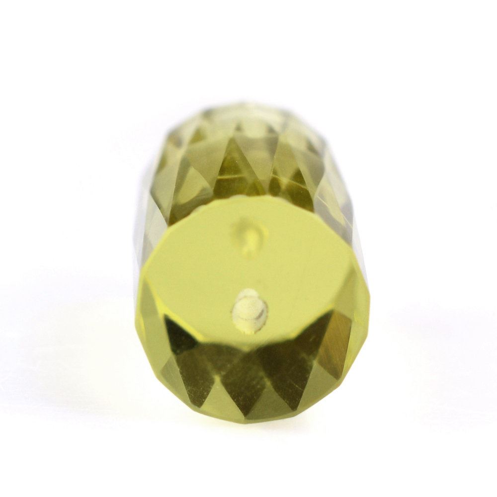 LEMON QUARTZ FACETED TUBE BOTH SIDE (HALF DRILL) (GREEN GOLD) 18X9MM 15.20 Cts.