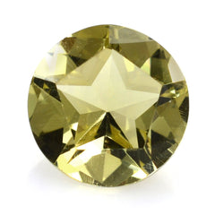 LEMON QUARTZ PENTAGON ROUND WITH STAR CUT BACK (GREEN GOLD) 10MM 3.37 Cts.