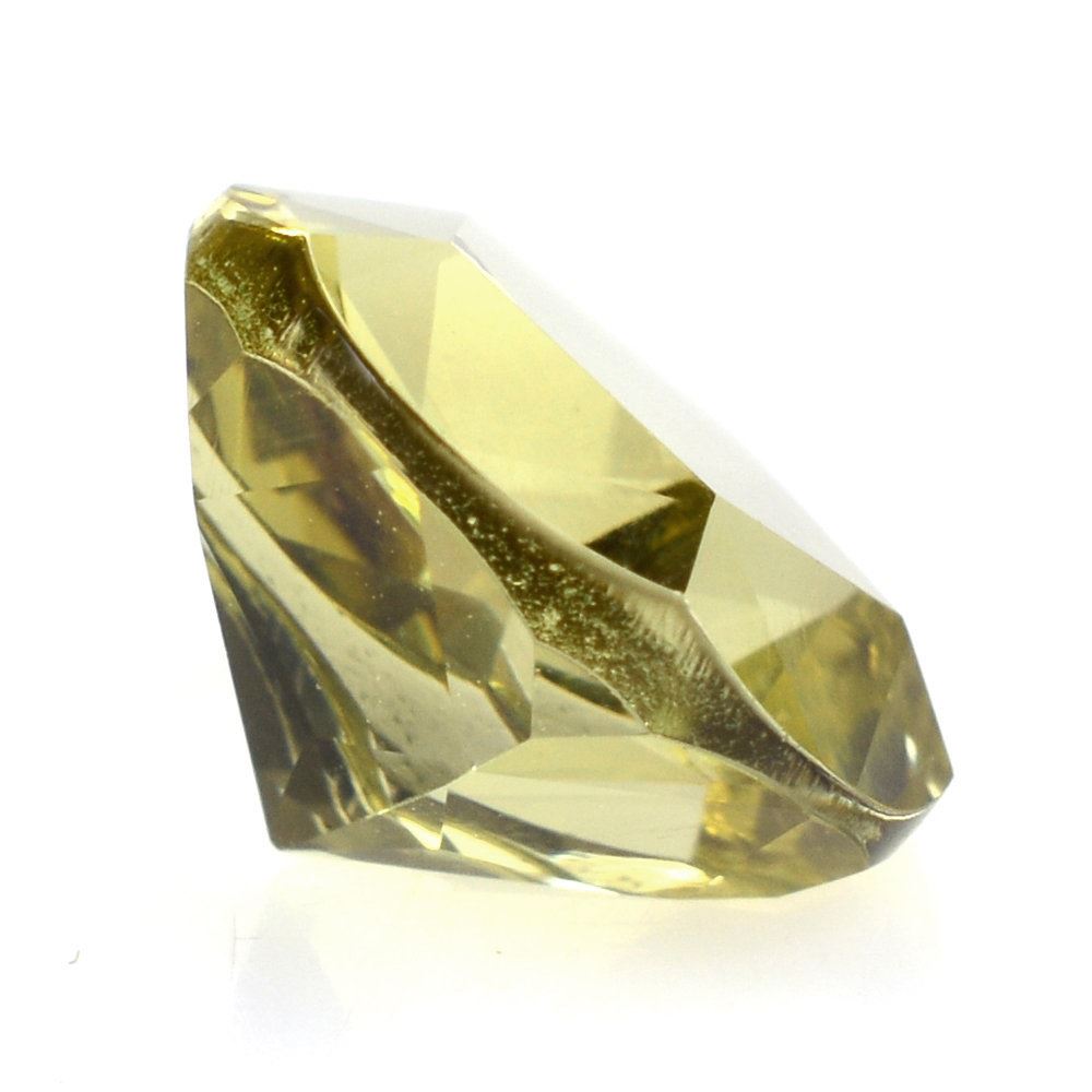 LEMON QUARTZ PENTAGON ROUND WITH STAR CUT BACK (GREEN GOLD) 10MM 3.37 Cts.