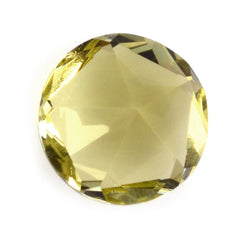 LEMON QUARTZ PENTAGON ROUND WITH STAR CUT BACK (GREEN GOLD) 10MM 3.37 Cts.