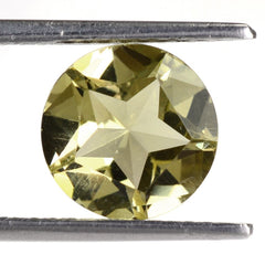 LEMON QUARTZ PENTAGON ROUND WITH STAR CUT BACK (GREEN GOLD) 10MM 3.37 Cts.