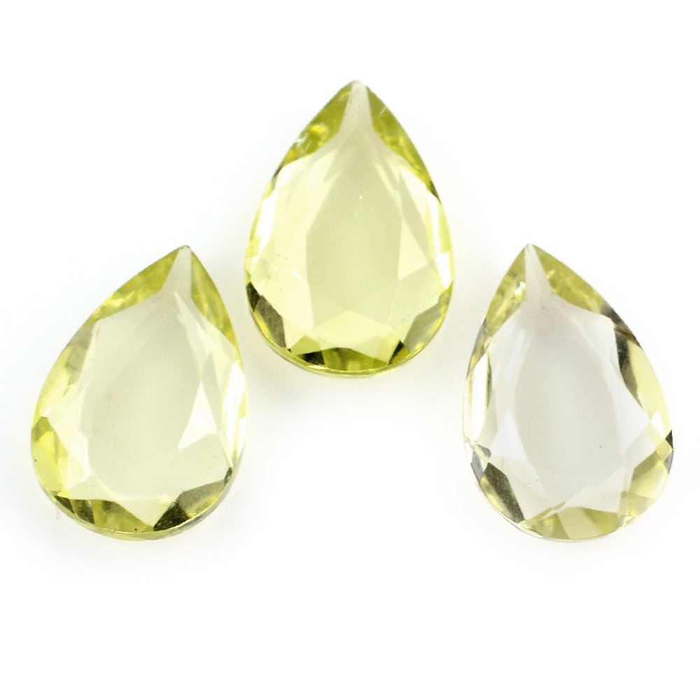 LEMON QUARTZ BOTH SIDE TABLE CUT PEAR 12X8MM 2.13 Cts.