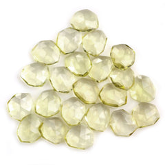 LEMON QUARTZ ROSE CUT BRIOLETTE UNEVEN SHAPE 14.50X12.50MM 4.66 Cts.