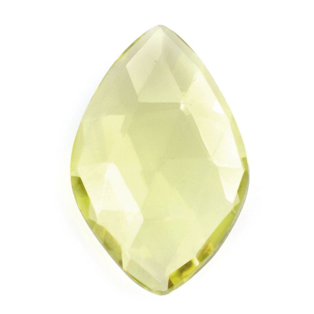 LEMON QUARTZ ROSE CUT BRIOLETTE IRREGULAR ONION SHAPE 14X9MM 2.67 Cts.