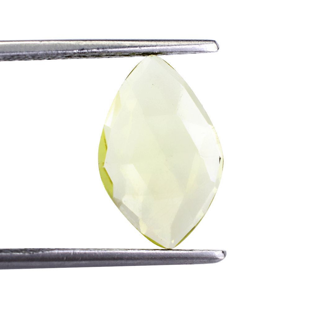 LEMON QUARTZ ROSE CUT BRIOLETTE IRREGULAR ONION SHAPE 14X9MM 2.67 Cts.