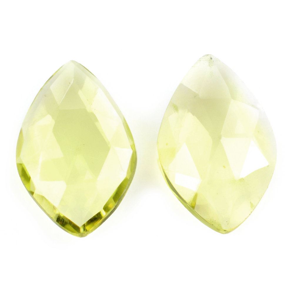 LEMON QUARTZ ROSE CUT BRIOLETTE IRREGULAR ONION SHAPE 14X9MM 2.67 Cts.