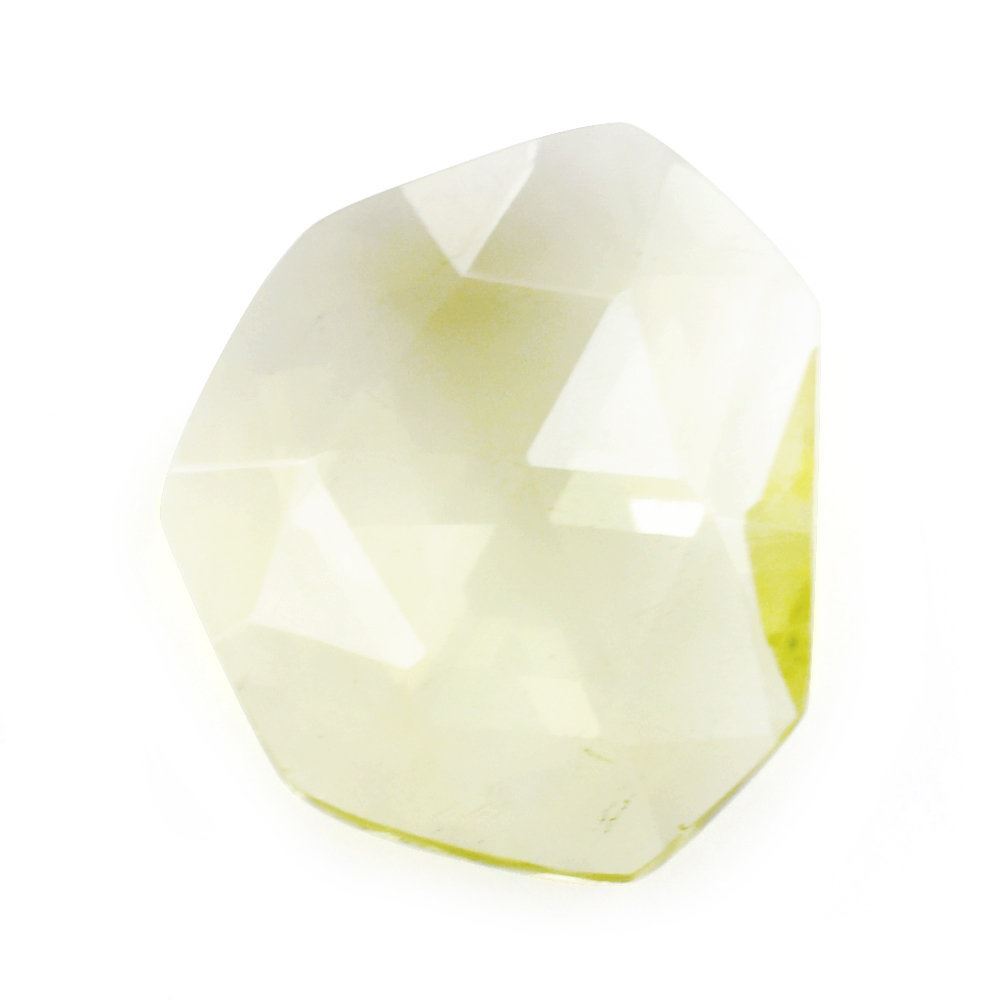 LEMON QUARTZ ROSE CUT BRIOLETTE UNEVEN SHAPE 11.60X10MM 2.93 Cts.