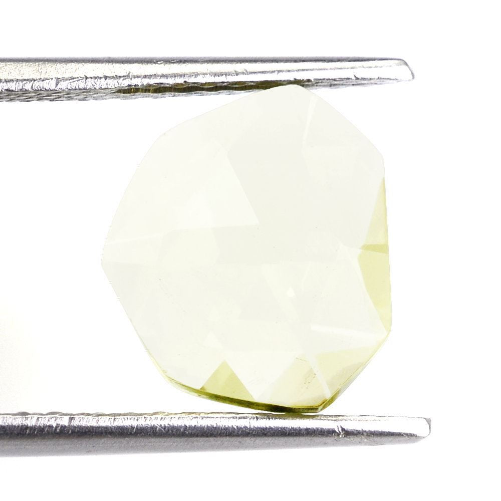 LEMON QUARTZ ROSE CUT BRIOLETTE UNEVEN SHAPE 11.60X10MM 2.93 Cts.