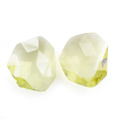 LEMON QUARTZ ROSE CUT BRIOLETTE UNEVEN SHAPE 11.60X10MM 2.93 Cts.