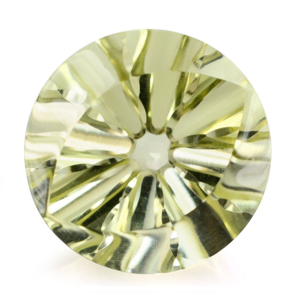 LEMON QUARTZ EYE CUT ROUND (LITE) (DES#89) 13MM 8.38 Cts.