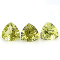 LEMON QUARTZ LONG STEP CONCAVE TRILLION (DES#85) 14MM 8.04 Cts.