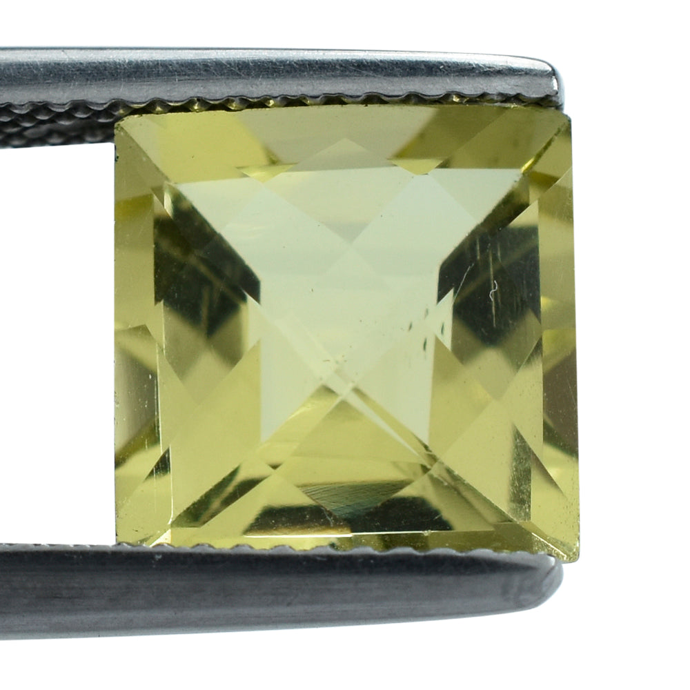 LEMON QUARTZ CHECKER CUT SQUARE 10MM 4.75 Cts.