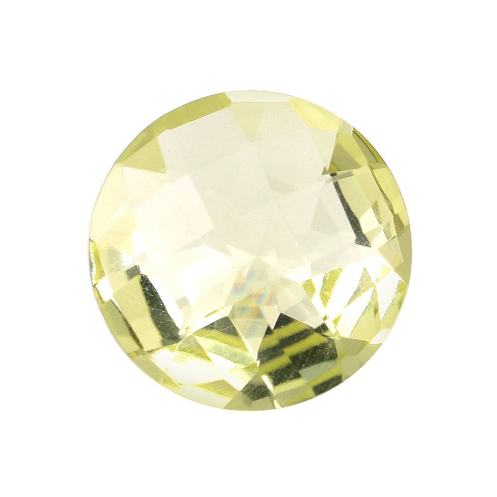 LEMON QUARTZ CHECKER CUT ROUND 12.00MM 4.78 Cts.