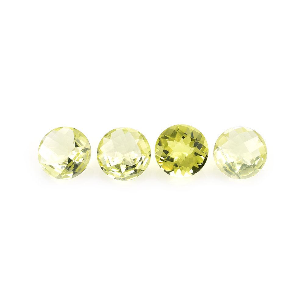 LEMON QUARTZ CHECKER CUT ROUND 12.00MM 4.78 Cts.