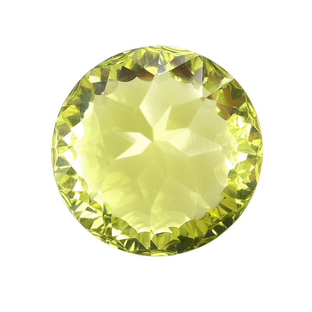 LEMON QUARTZ GALAXY CUT ROUND 12MM 8.75 Cts.