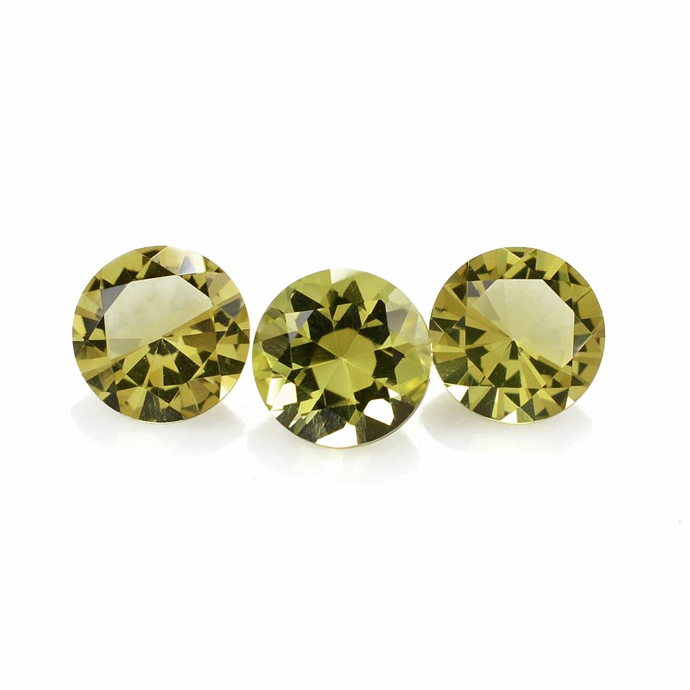 LEMON QUARTZ DIAMOND CUT ROUND 8MM 1.68Cts.