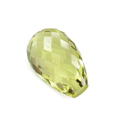 LEMON QUARTZ FACETED DROPS (HALF DRILL) 12X8MM (GREEN GOLD/CLEAN) 5.49 Cts.