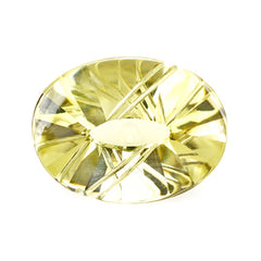 LEMON QUARTZ FLAT BUFFTOP EVIL EYE OVAL LITE 20X15MM 15.71 Cts.