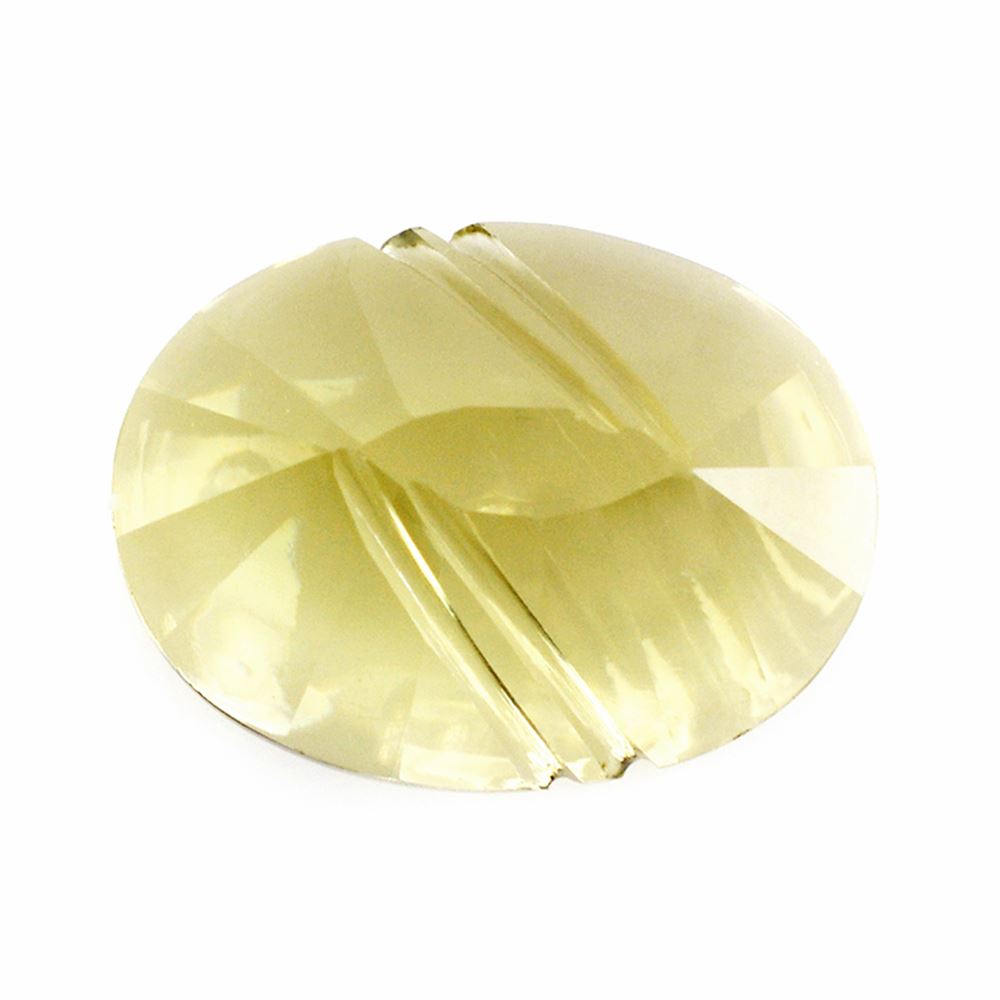 LEMON QUARTZ FLAT BUFFTOP EVIL EYE OVAL LITE 20X15MM 15.71 Cts.