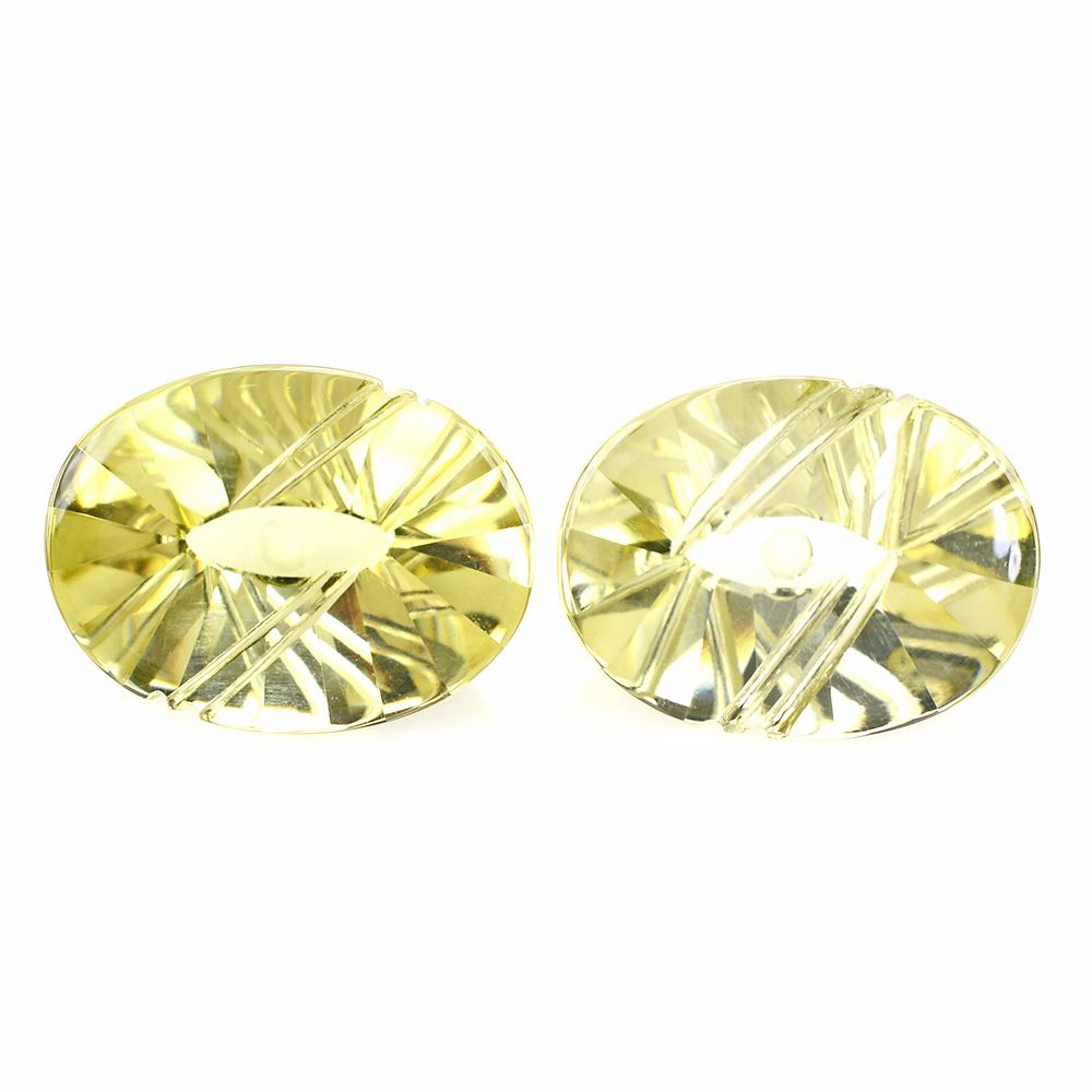 LEMON QUARTZ FLAT BUFFTOP EVIL EYE OVAL LITE 20X15MM 15.71 Cts.