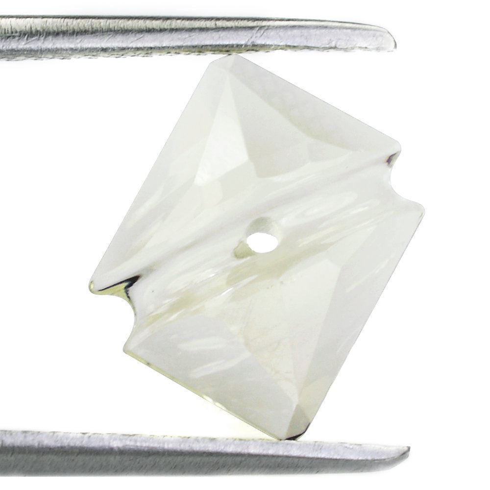 LEMON QUARTZ OCTAGON CABS WITH CARVED BELT (FULL DRILL) 10X8MM 2.30 Cts.