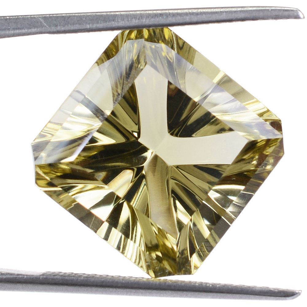 LEMON QUARTZ ASCHER CONCAVE SQUARE-OCTAGON 15MM 12.95 Cts.